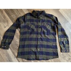 RealTree Plaid Flannel Shirt Long Sleeve Men's Size M forest indie granola cabin